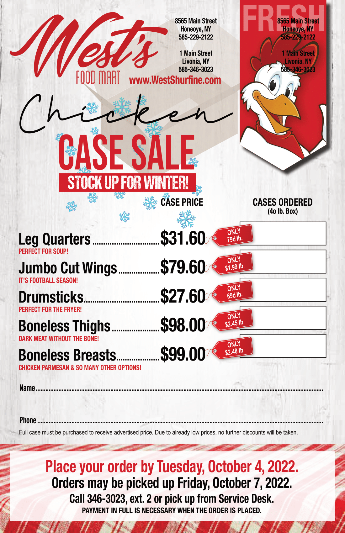 Chicken case sale west s shurfine